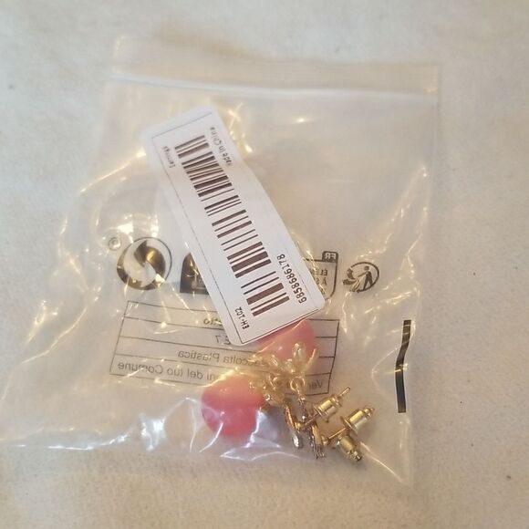 Butterfly dangle 14k plated earrings - Picture 9 of 10